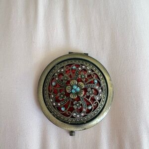 Vintage Floral Compact Mirror